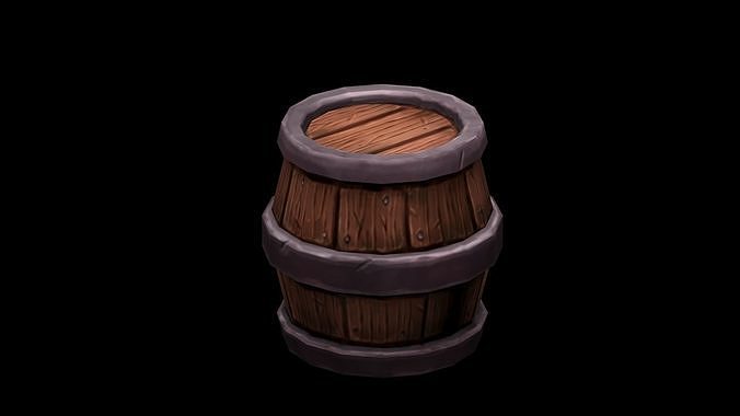 Barrel wooden Low-poly 3D model