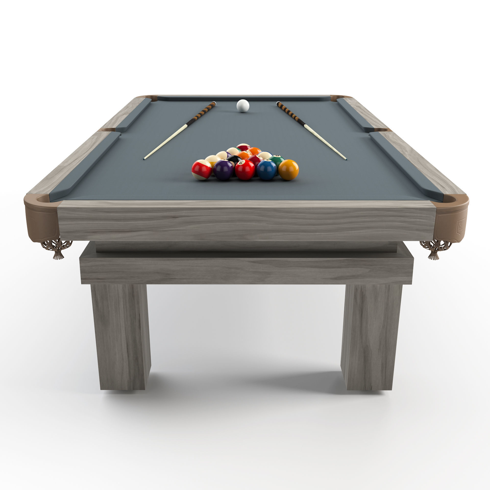 Rustic Pool Table 3D model_1