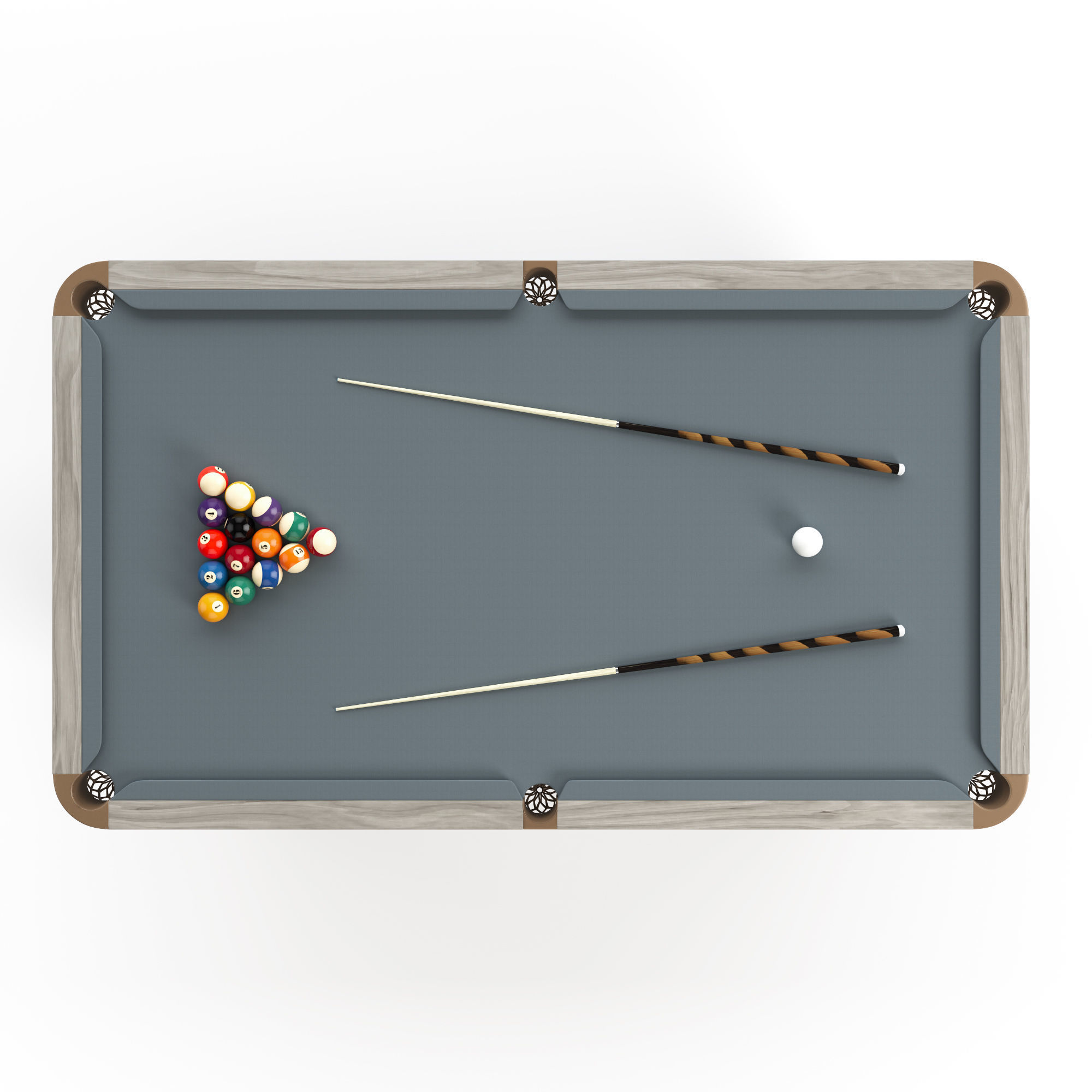 Rustic Pool Table 3D model_2