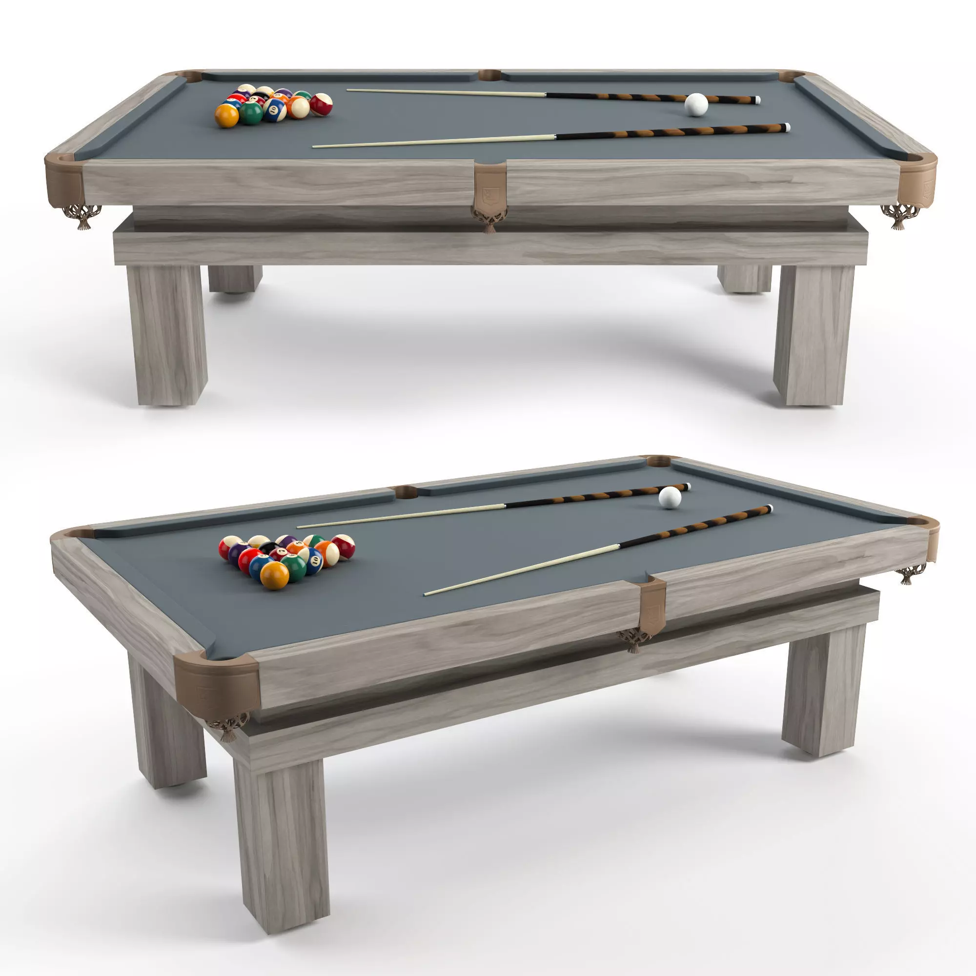 Rustic Pool Table 3D model_0