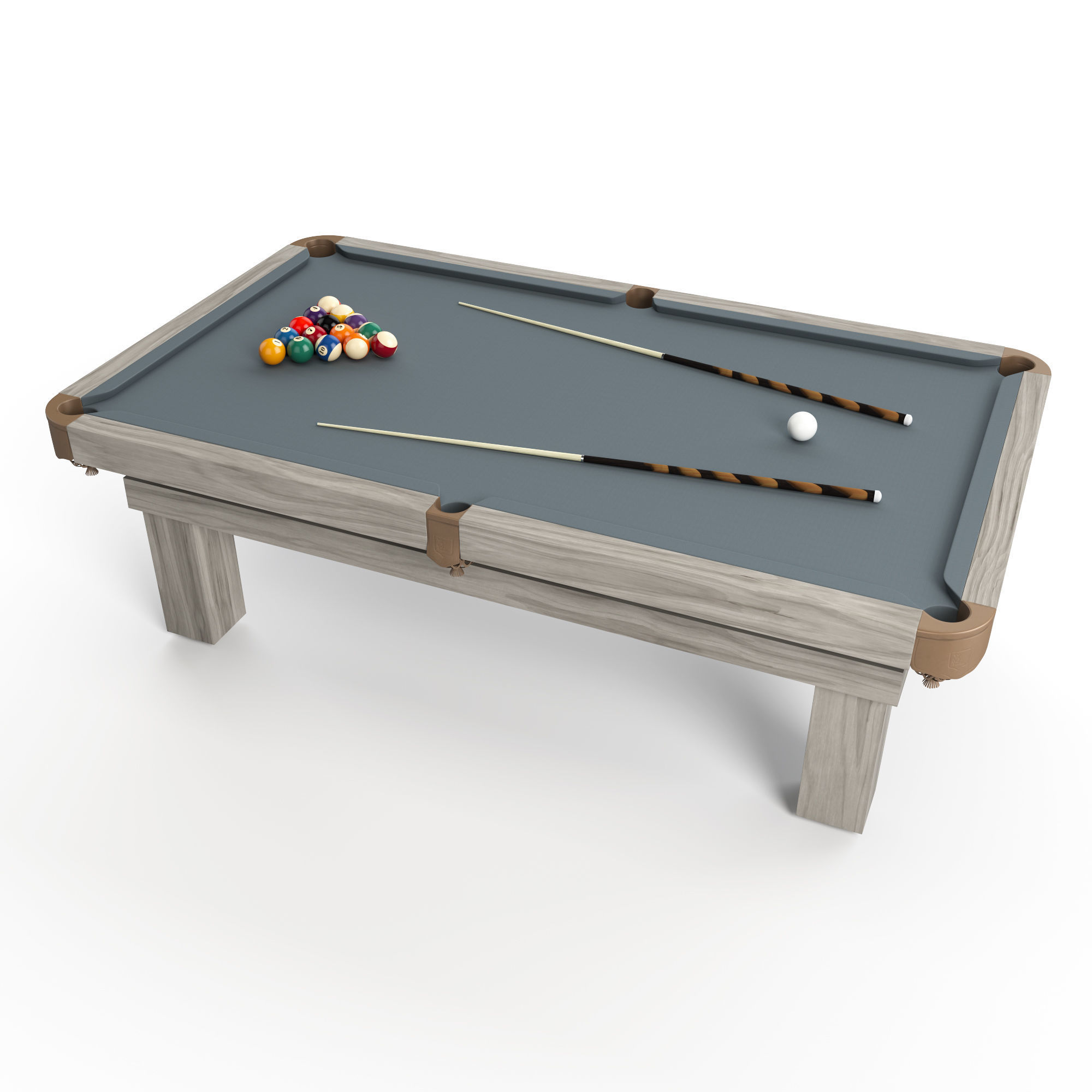 Rustic Pool Table 3D model_3