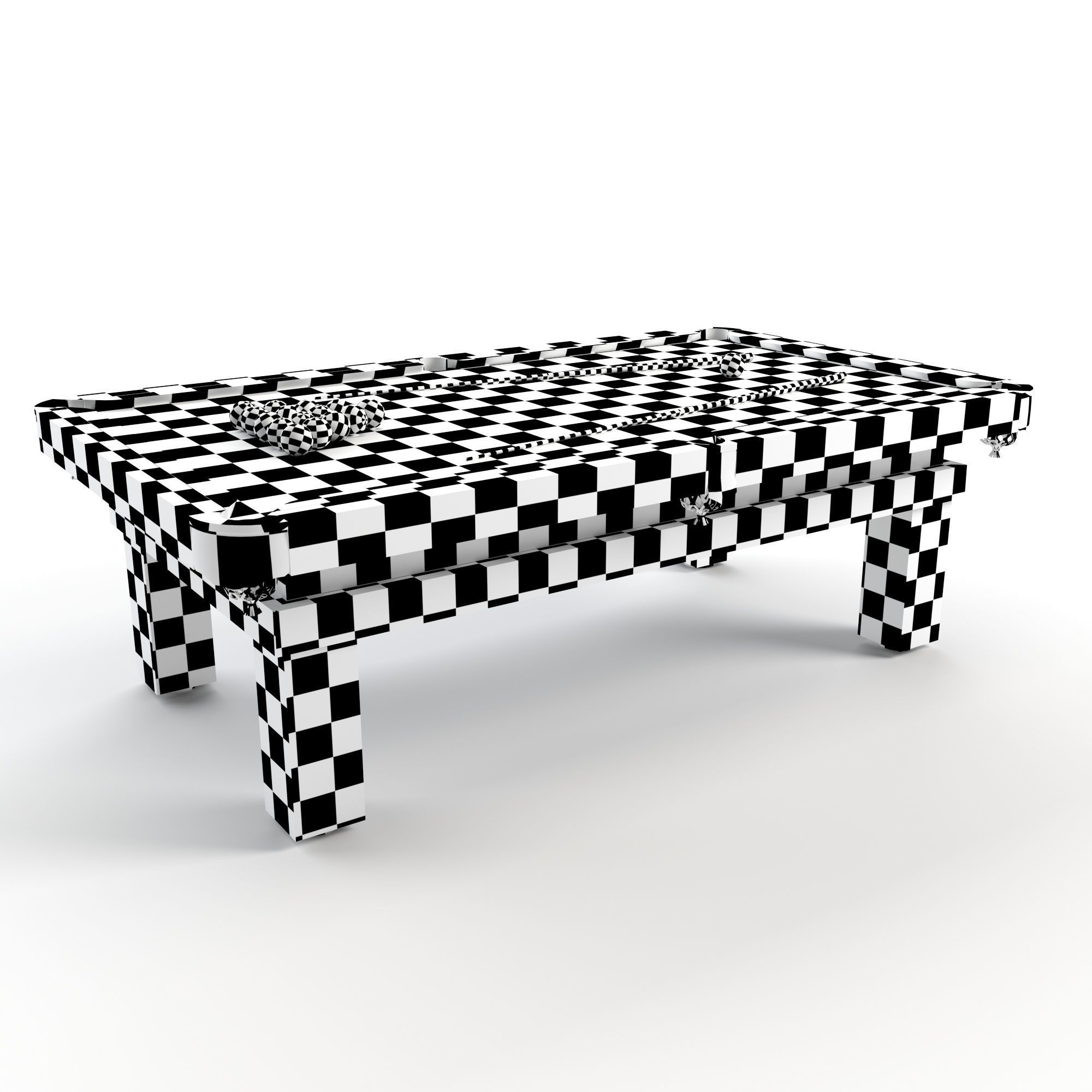 Rustic Pool Table 3D model_6