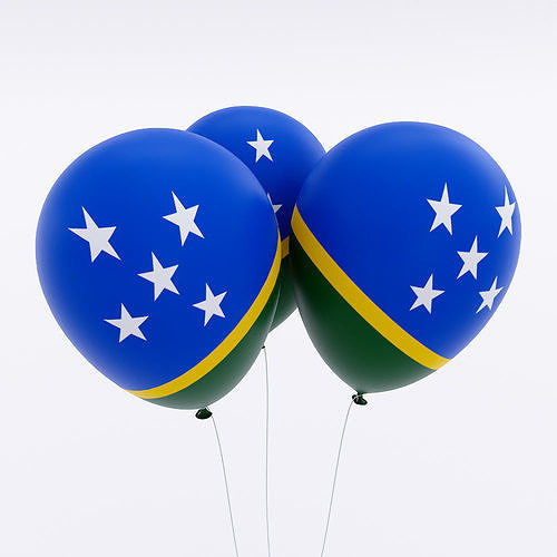 Solomon Islands country balloon low poly 3d model  Low-poly 3D model