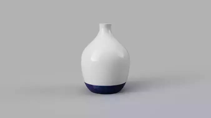 Small White and Blue Paintet Vase made out of Porcelain