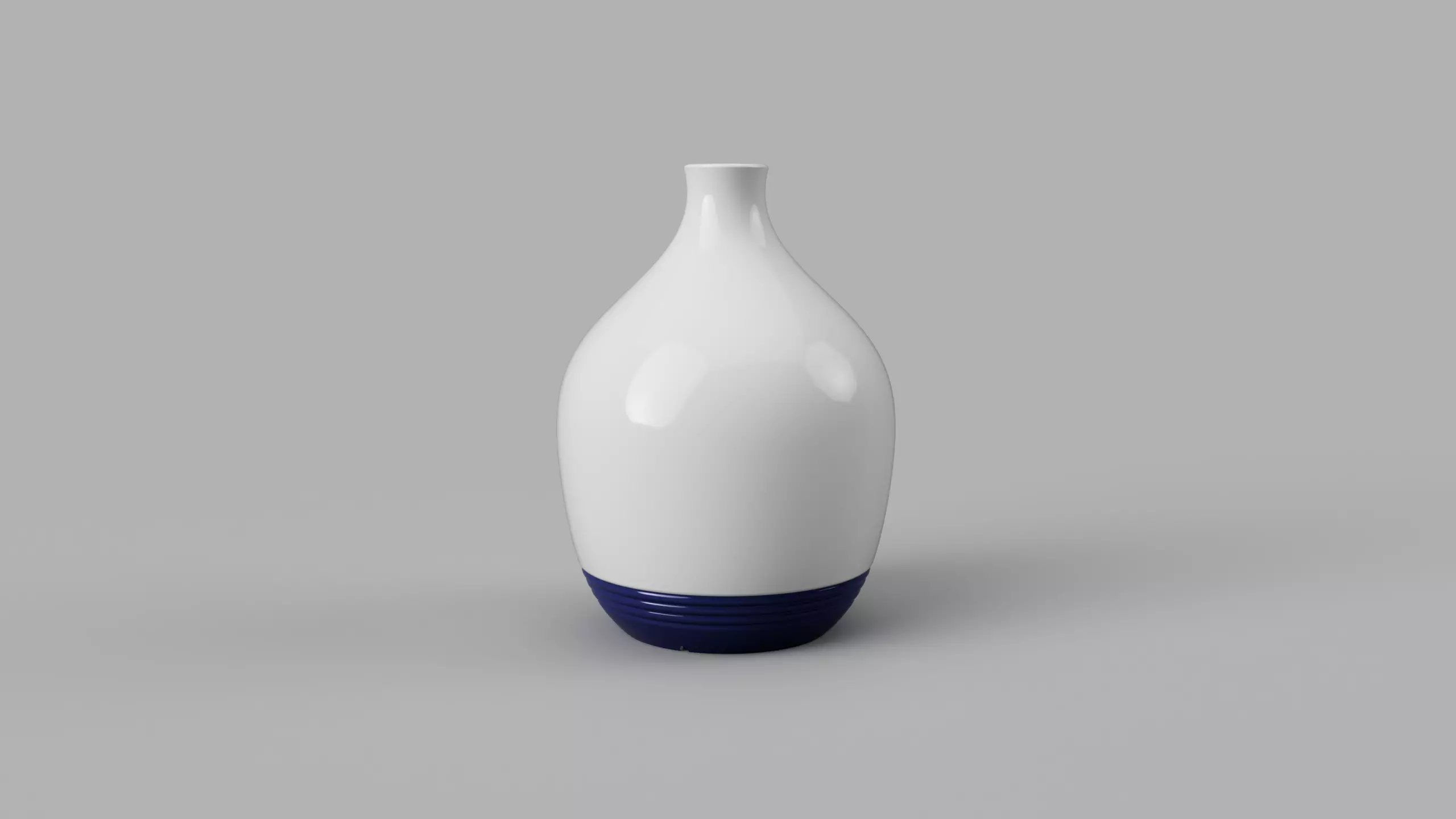 Small White and Blue Paintet Vase made out of Porcelain Free 3D model