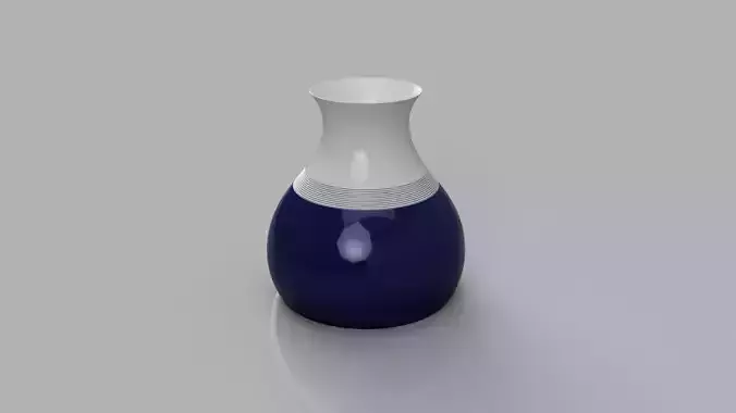 White and Blue Emaille Painted Vase