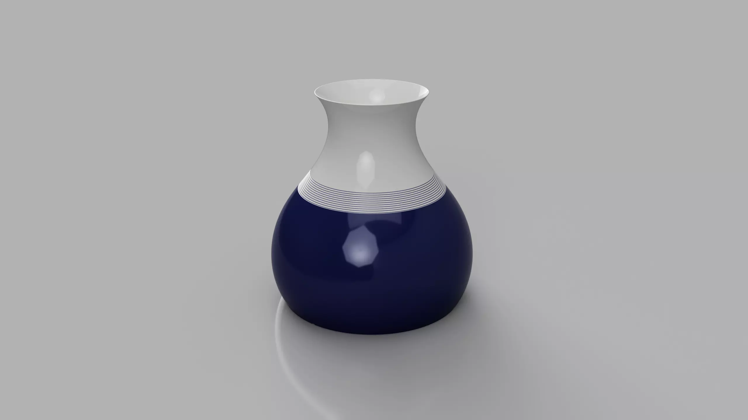 White and Blue Emaille Painted Vase Free 3D model