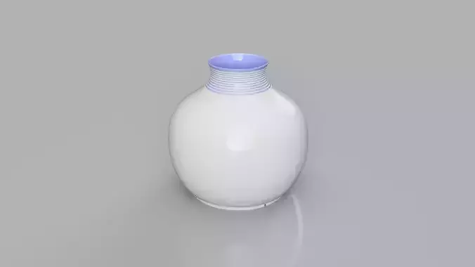 Pottered Vase painted in White and Blue