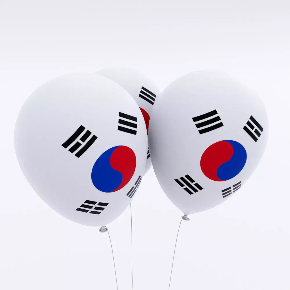 South Korea country balloon low poly 3d model  Low-poly 3D model_0