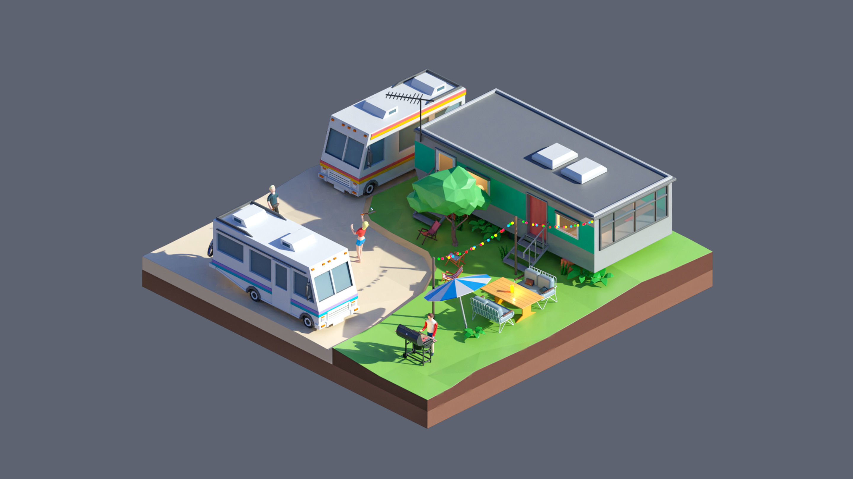 land 53A Low-poly 3D model_3