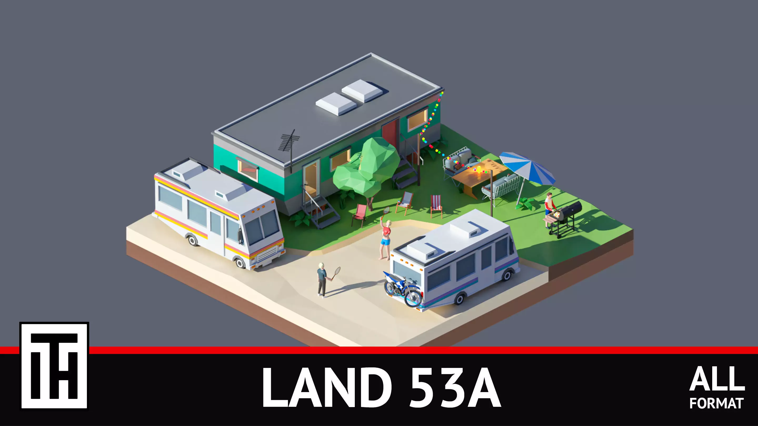 land 53A Low-poly 3D model_0