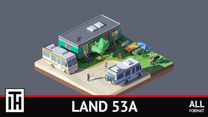 land 53A Low-poly 3D model