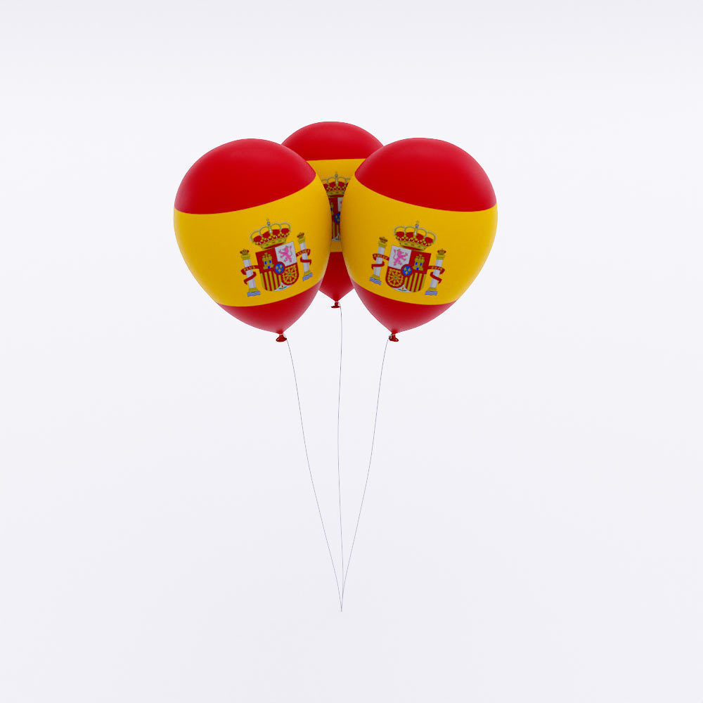 Spain country balloon low poly 3d model Low-poly 3D model_1