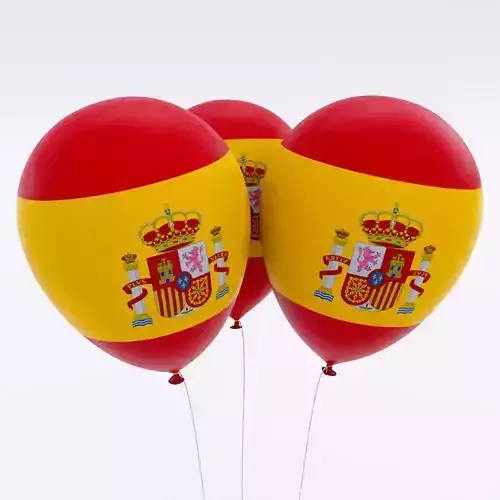 Spain country balloon low poly 3d model 