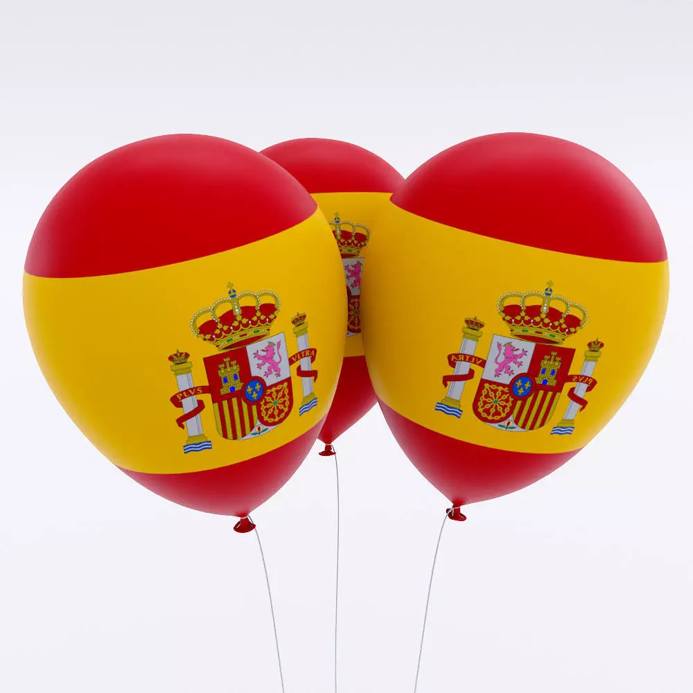 Spain country balloon low poly 3d model Low-poly 3D model_0