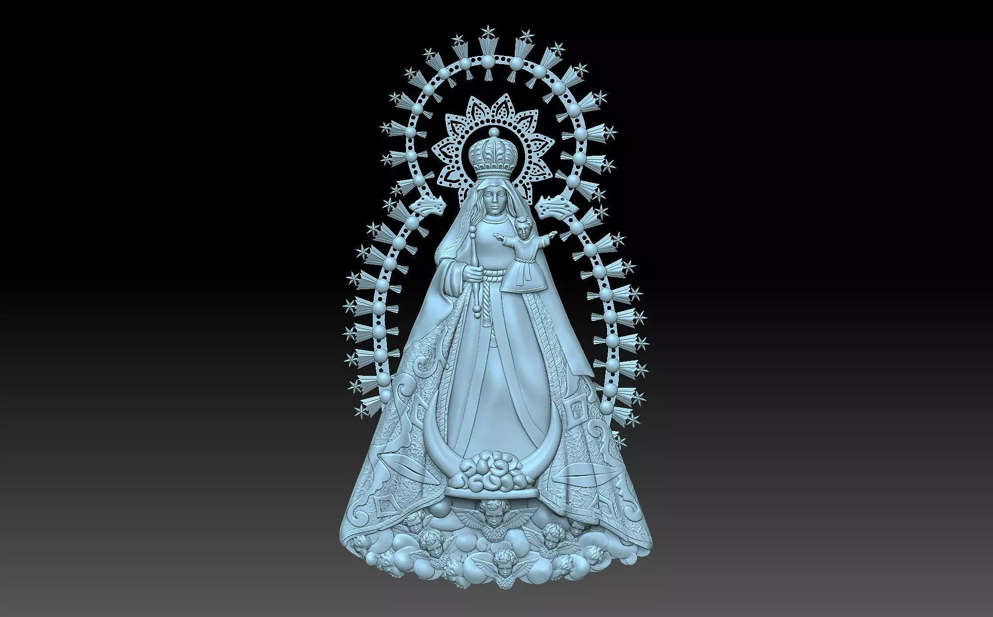 The Virgin Mary 3D print model_0