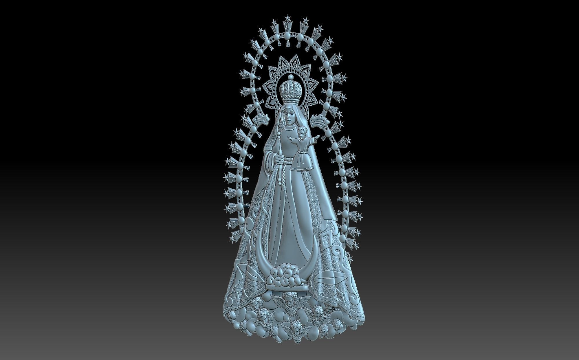 The Virgin Mary 3D print model_1
