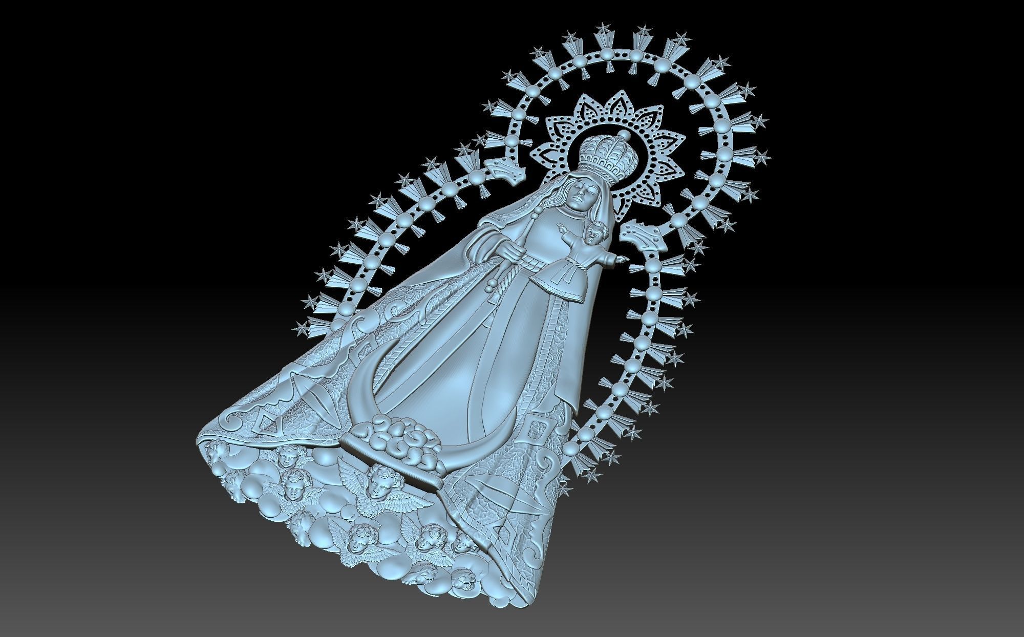 The Virgin Mary 3D print model_5