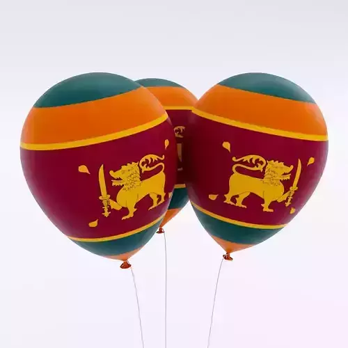 Srilanka country balloon low poly 3d model  Low-poly 3D model