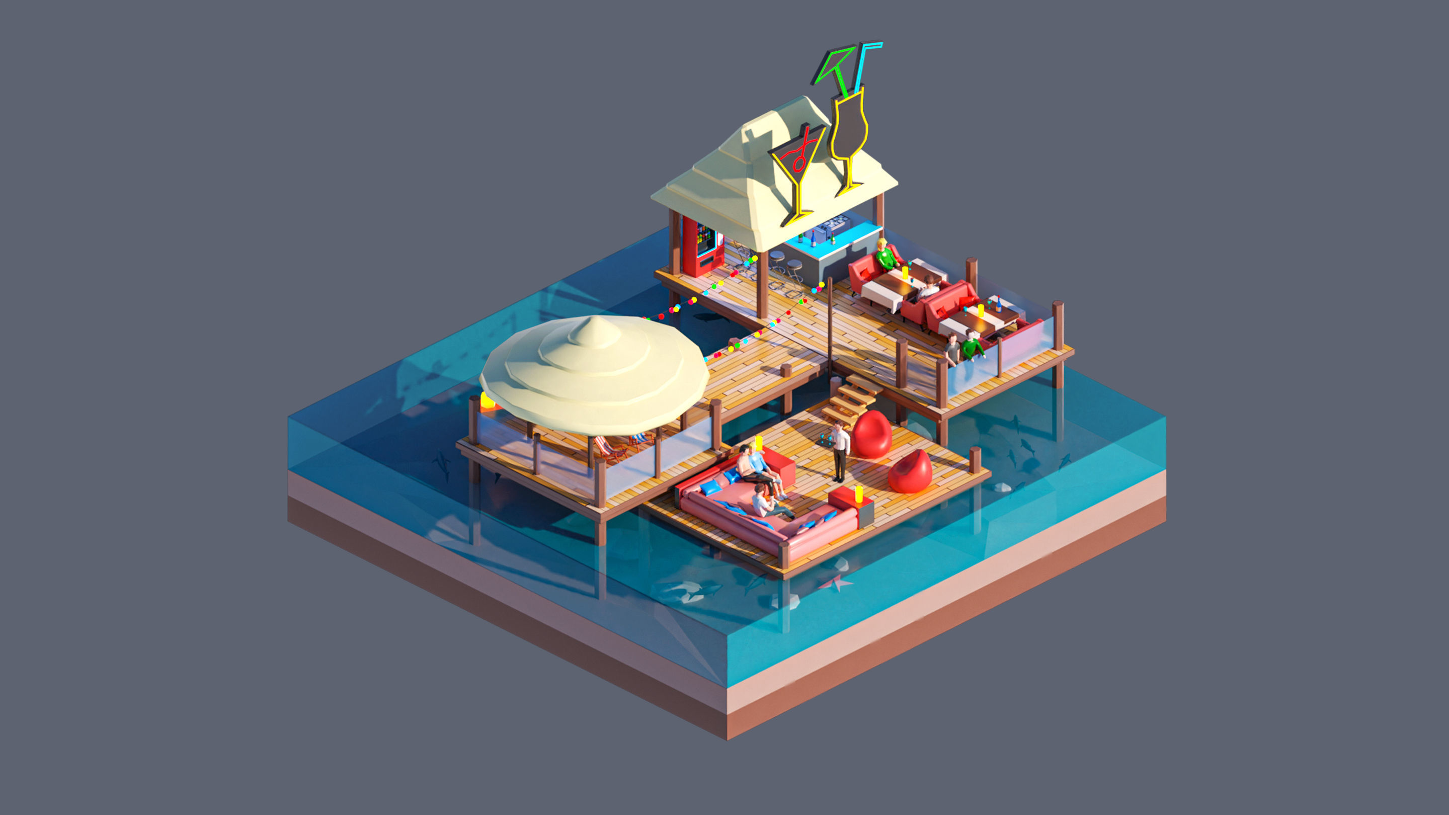 land 54A Low-poly 3D model_3