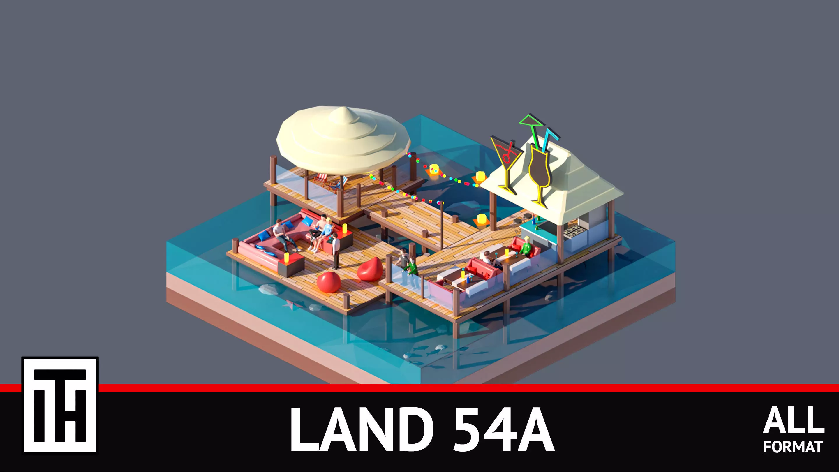 land 54A Low-poly 3D model_0