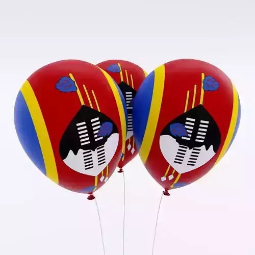 Swaziland country balloon low poly 3d model 