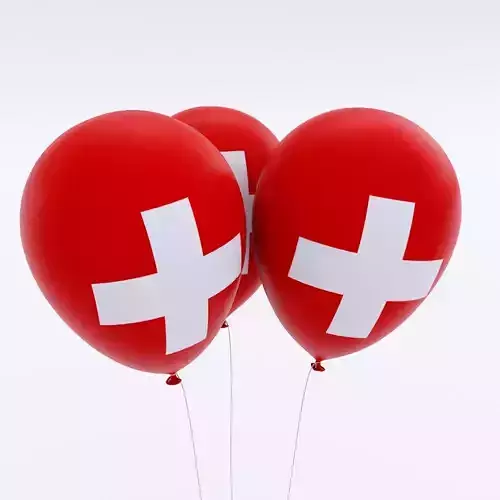 Switzerland country balloon 3d model 