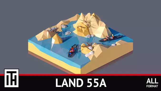 land 55A Low-poly 3D model