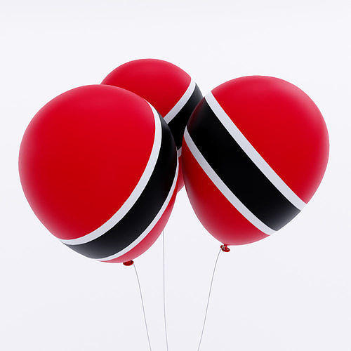 Trinidad and Tobago country balloon 3d model  Low-poly 3D model