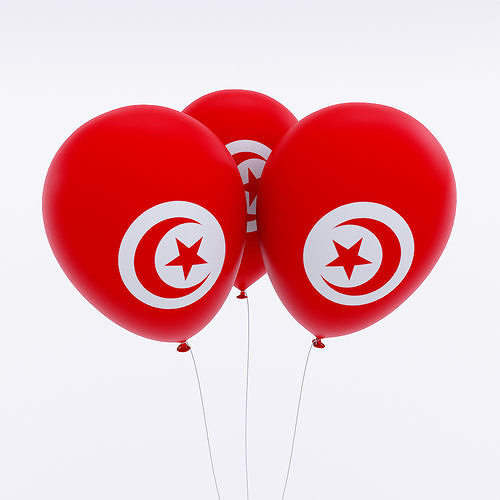 Tunisia country balloon low poly 3d model  Low-poly 3D model