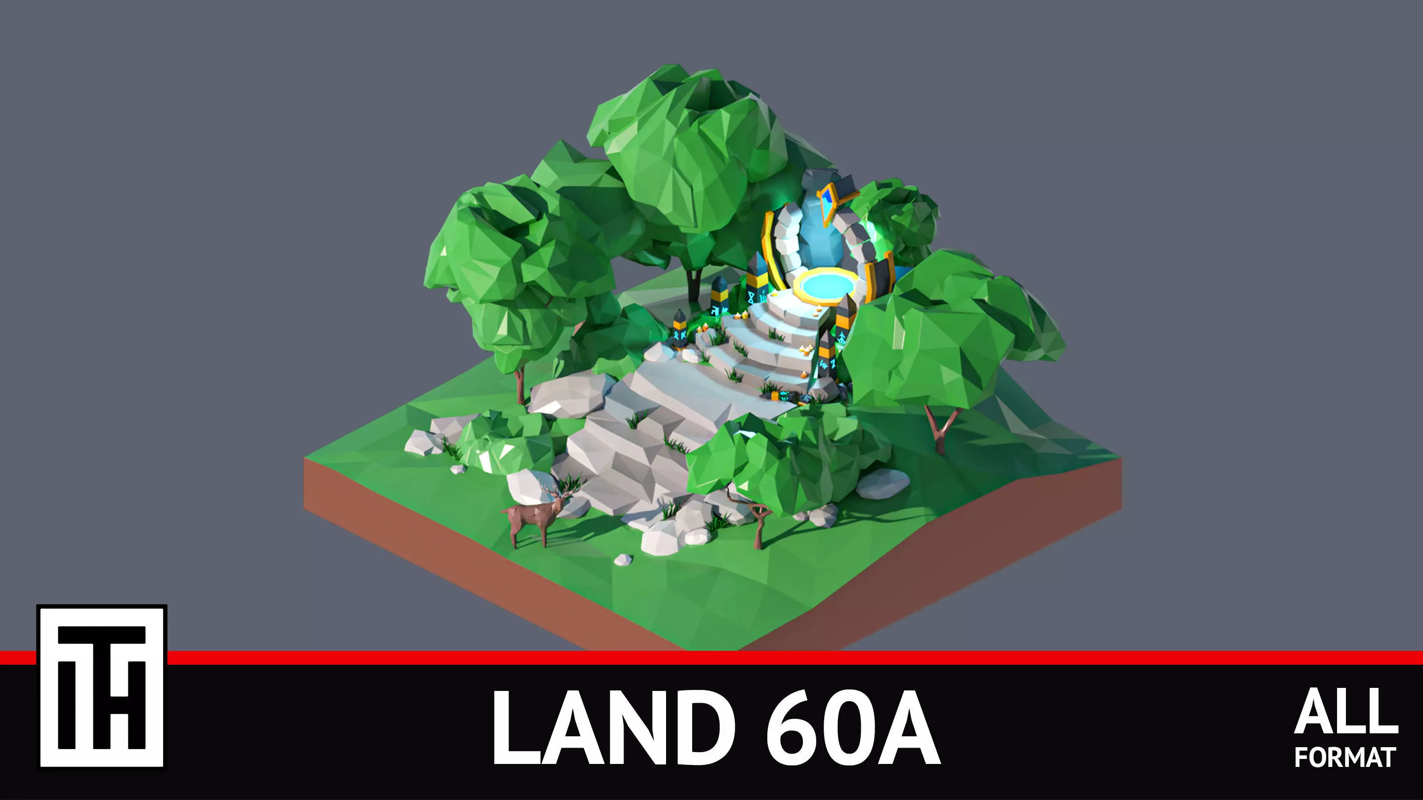 land 60A Low-poly 3D model_0