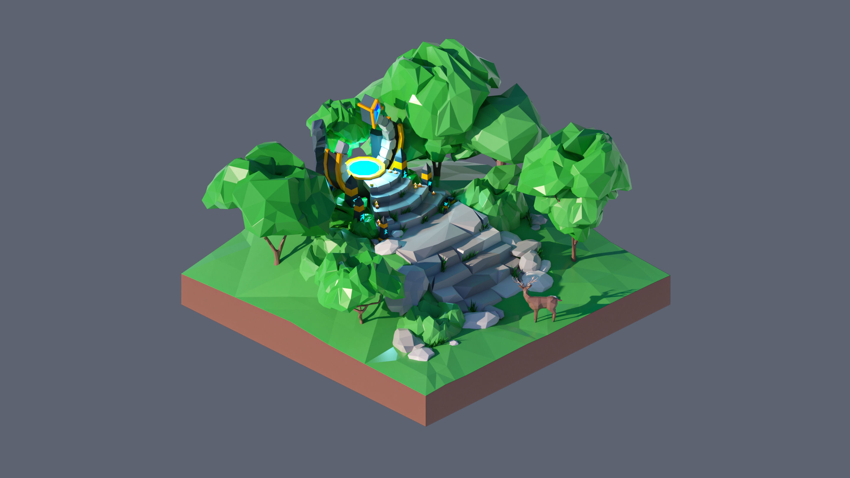 land 60A Low-poly 3D model_3
