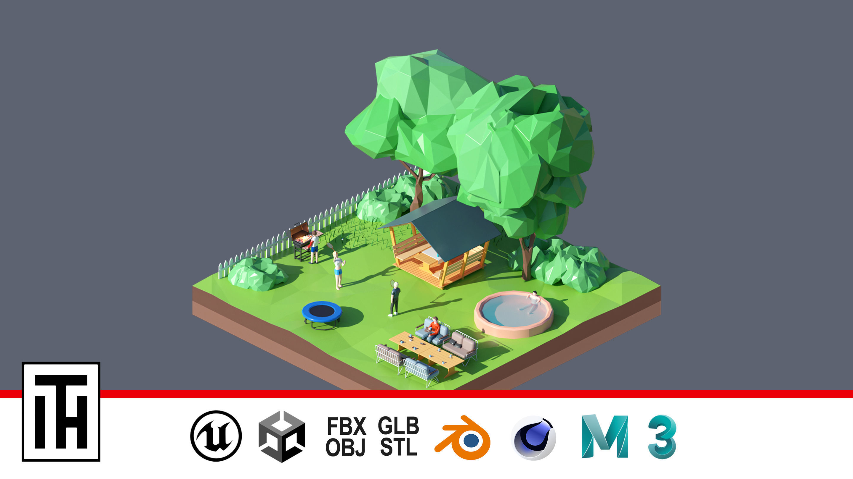 land 61A Low-poly 3D model_1