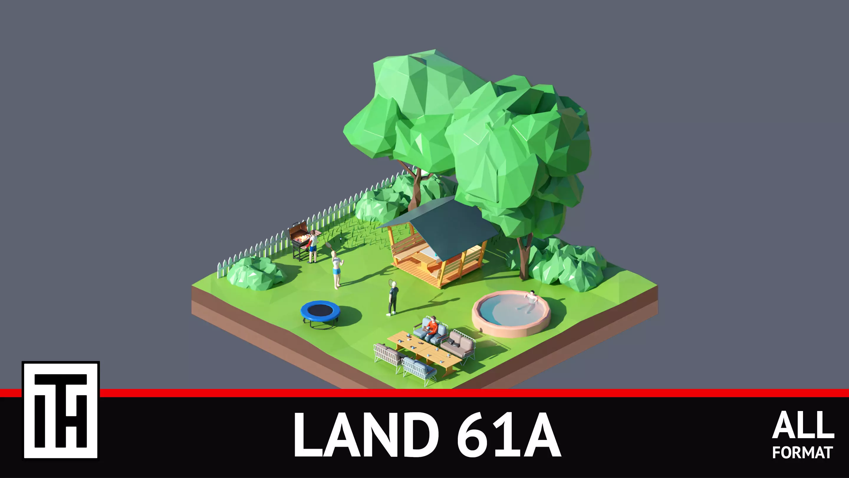 land 61A Low-poly 3D model_0