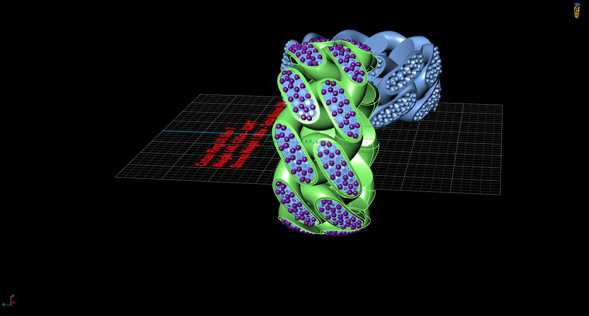 Cuban Link Ring with Double Line of Stones - Size 7 3D print model_4