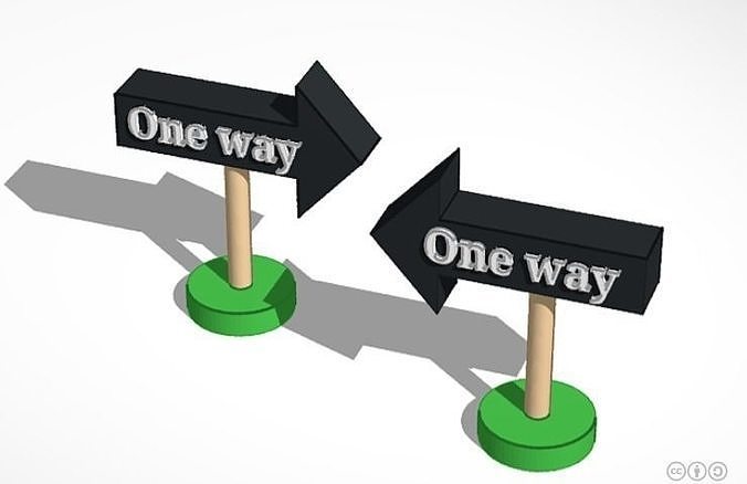 One way signs 3D print model