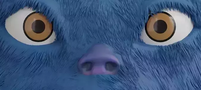 yoda monster with blue fur