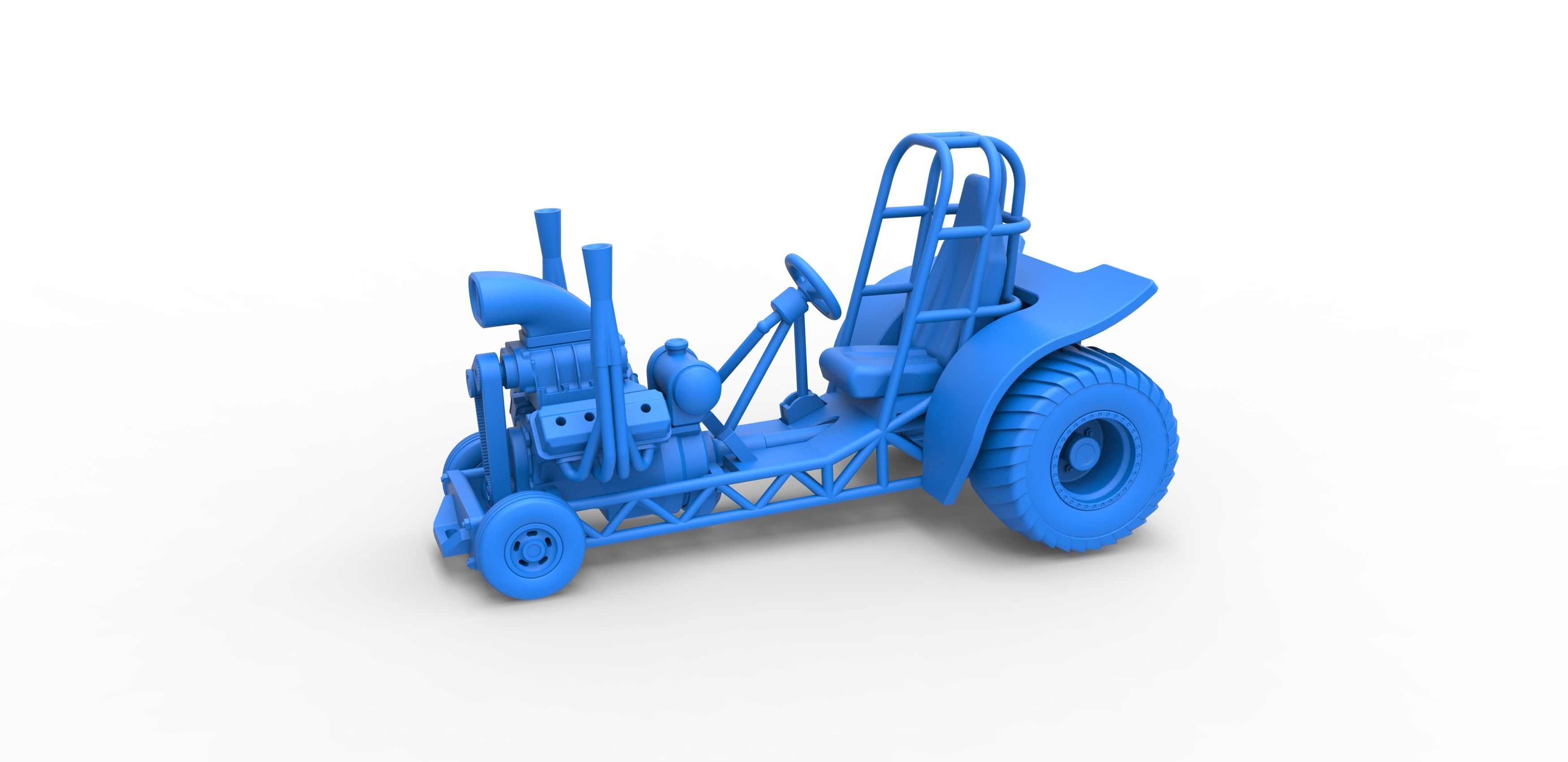 Mini Rod pulling tractor 3 Scale 1 to 25 3D print model_14