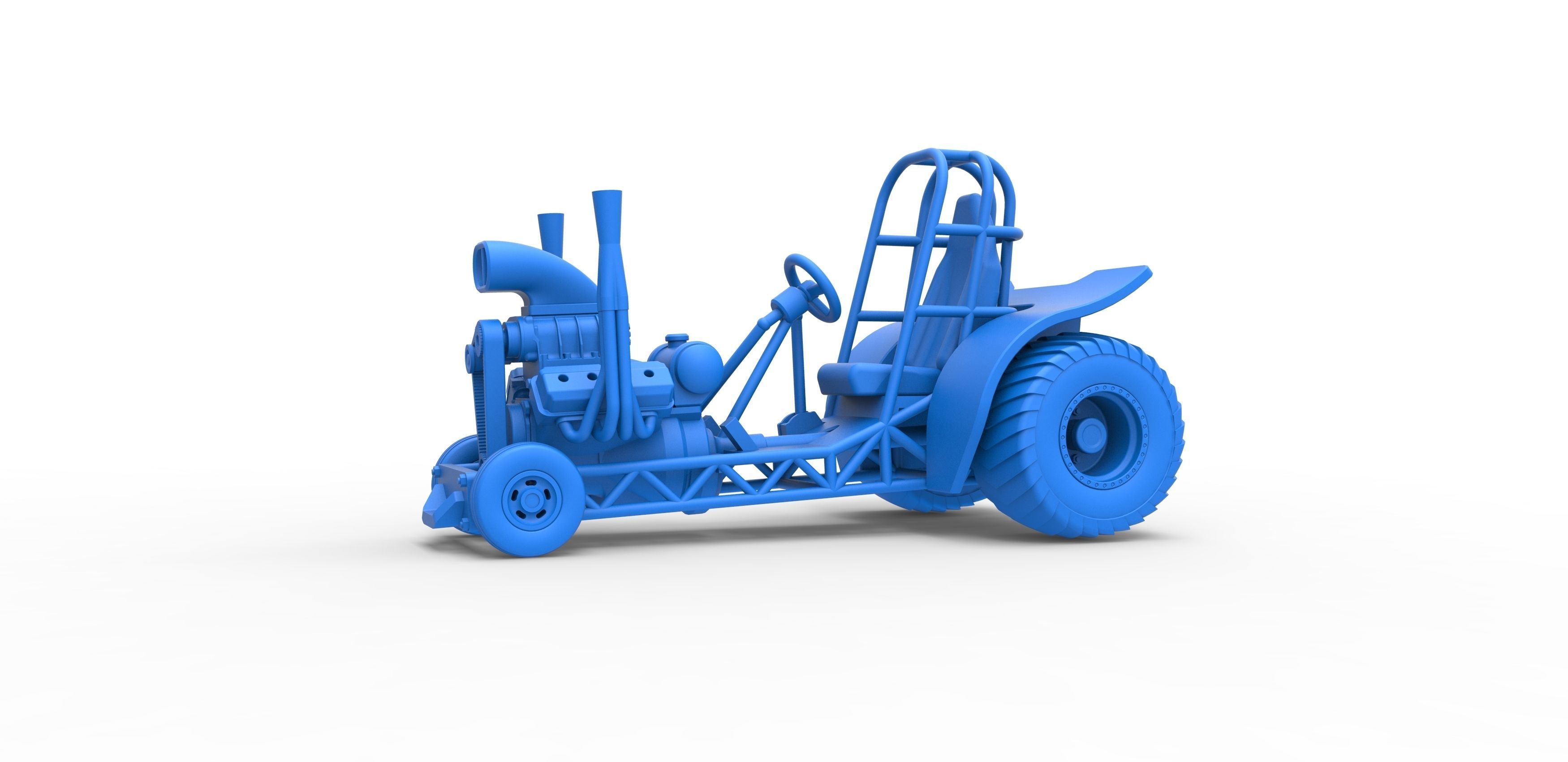 Mini Rod pulling tractor 3 Scale 1 to 25 3D print model_15