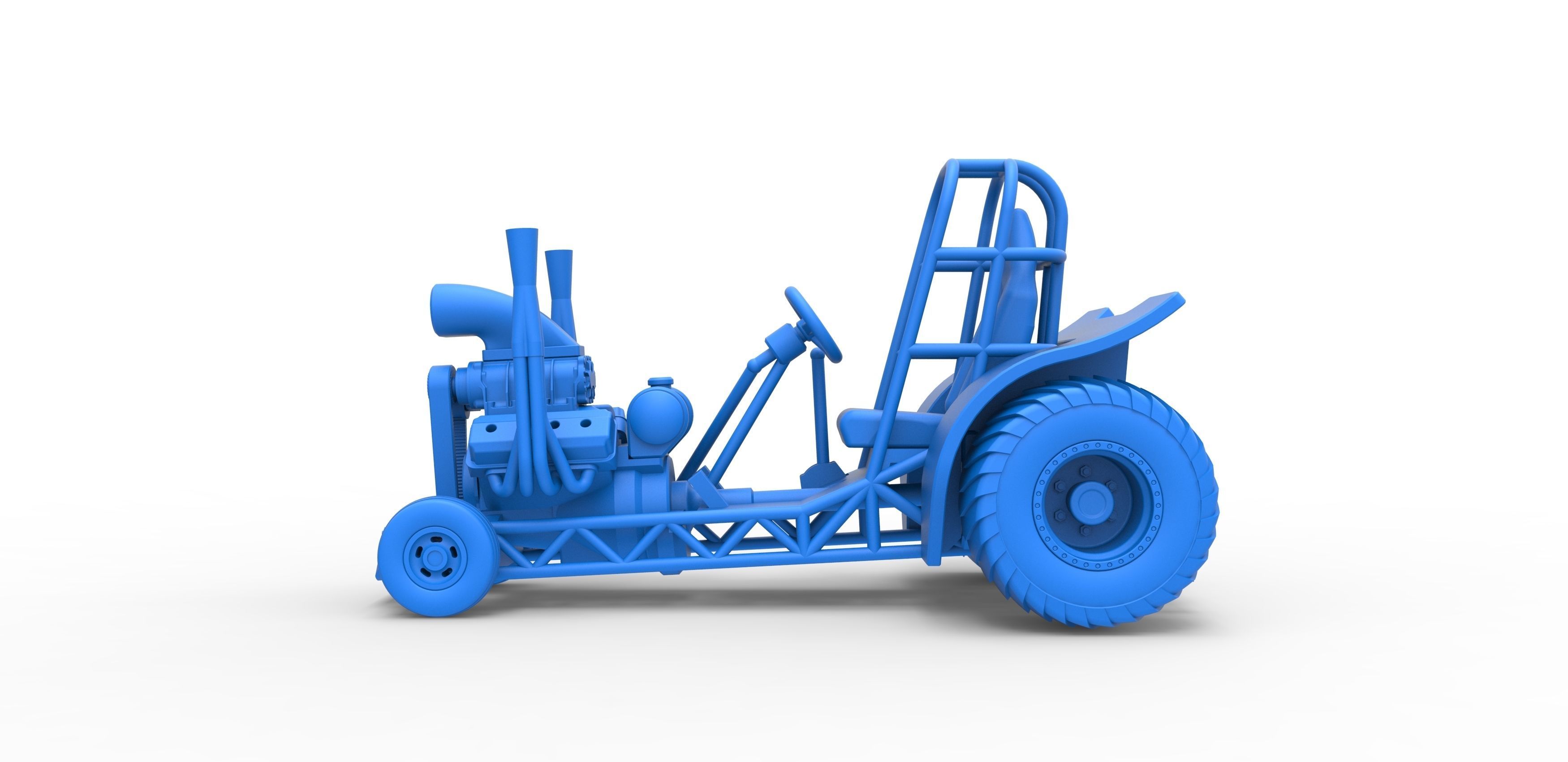 Mini Rod pulling tractor 3 Scale 1 to 25 3D print model_20