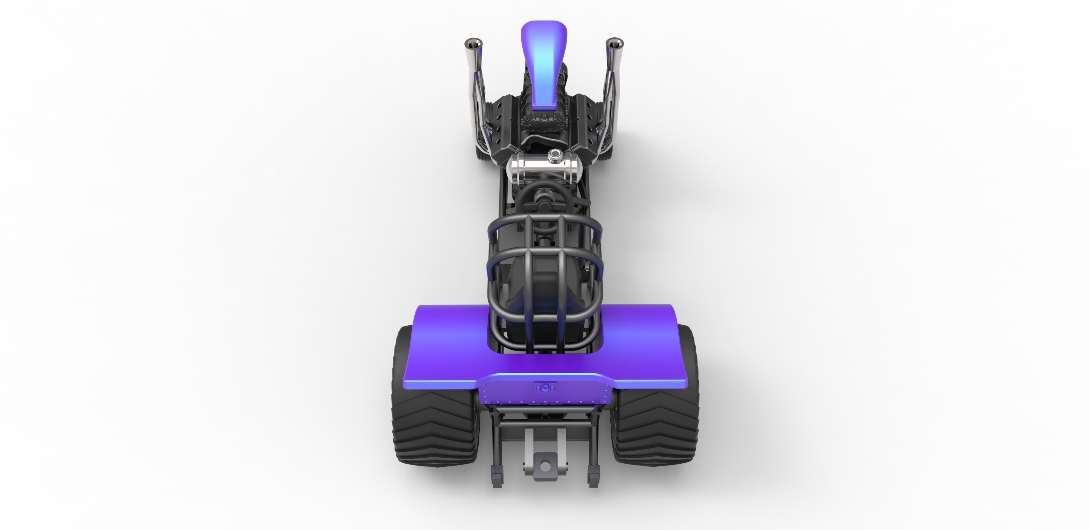 Mini Rod pulling tractor 3 Scale 1 to 25 3D print model_12