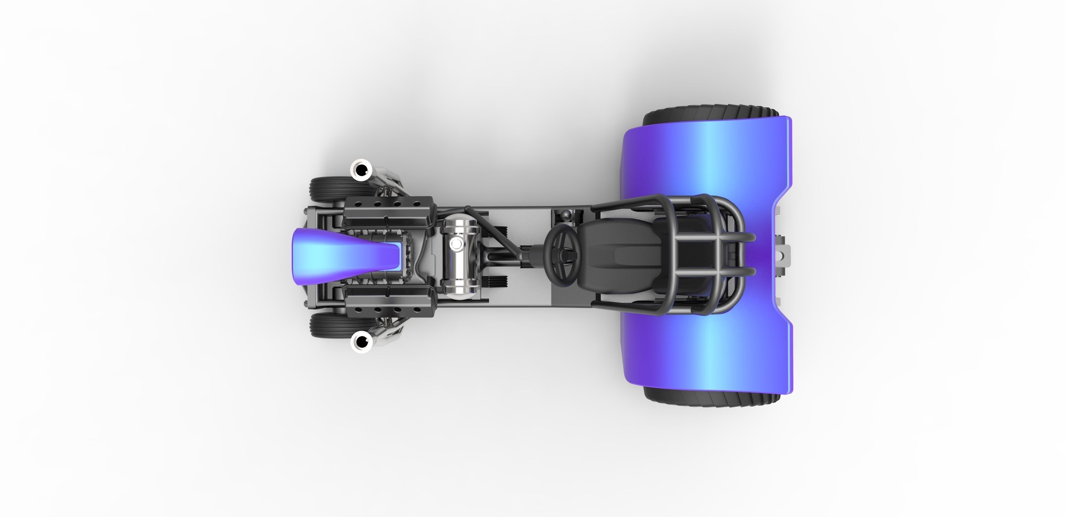 Mini Rod pulling tractor 3 Scale 1 to 25 3D print model_9
