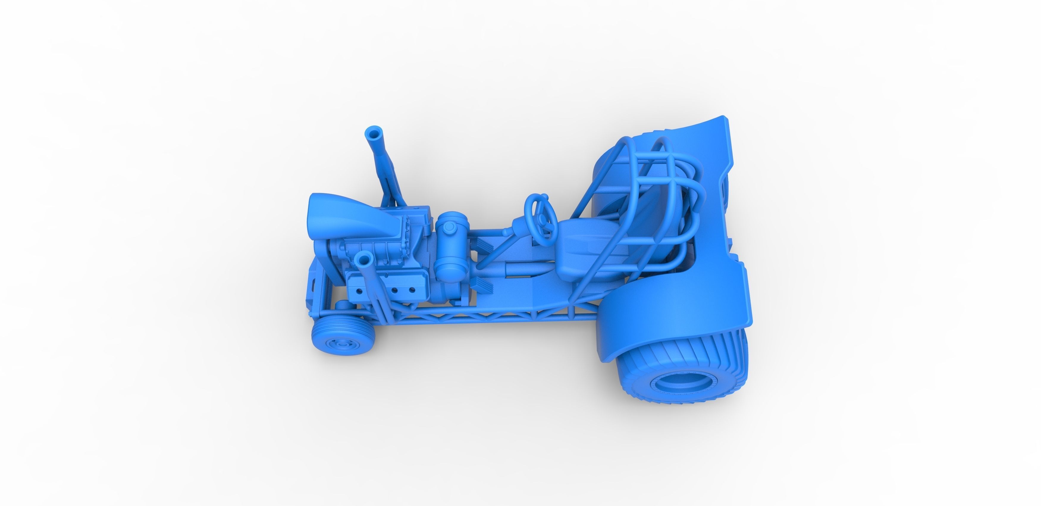 Mini Rod pulling tractor 3 Scale 1 to 25 3D print model_21