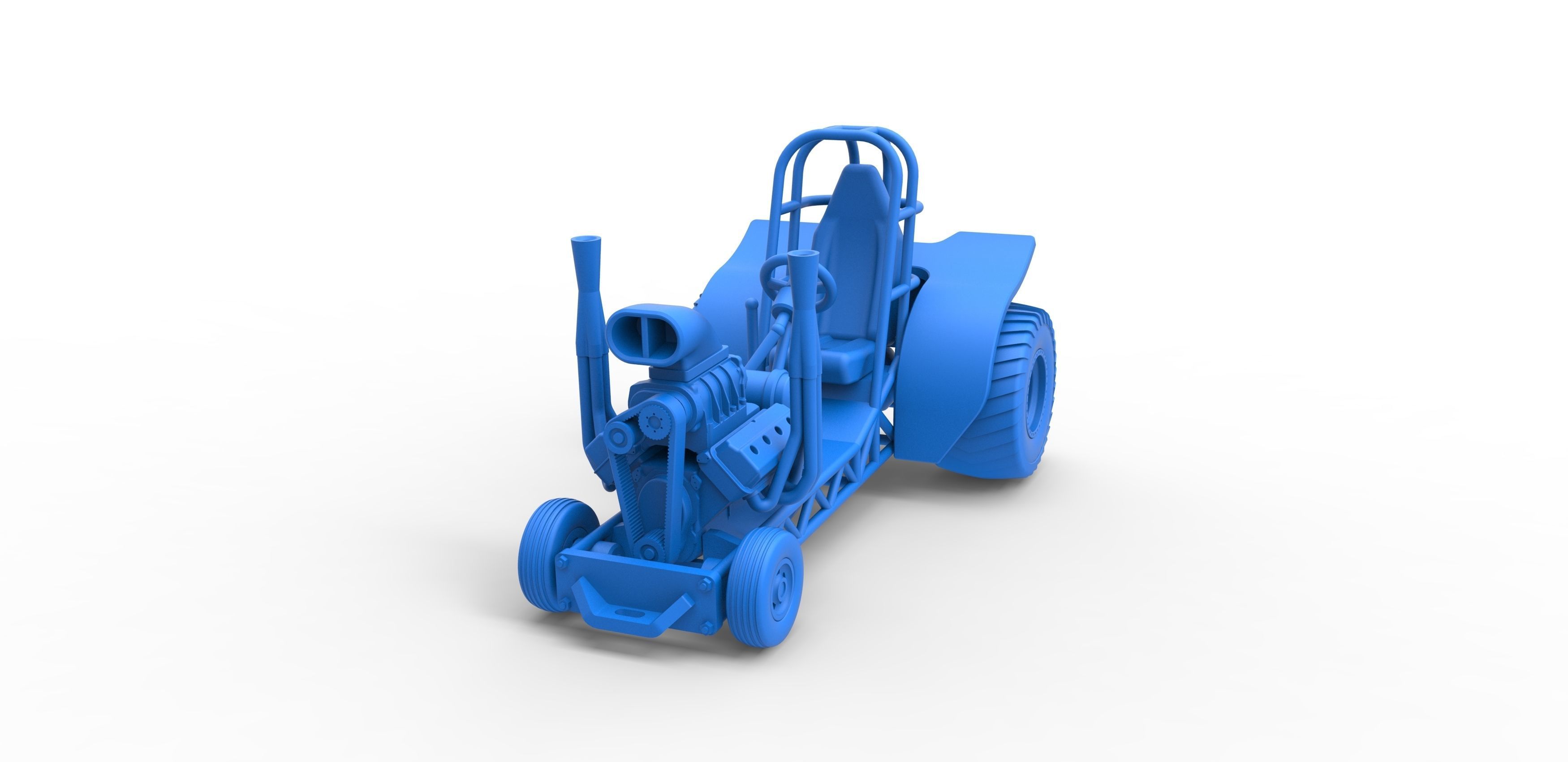 Mini Rod pulling tractor 3 Scale 1 to 25 3D print model_16