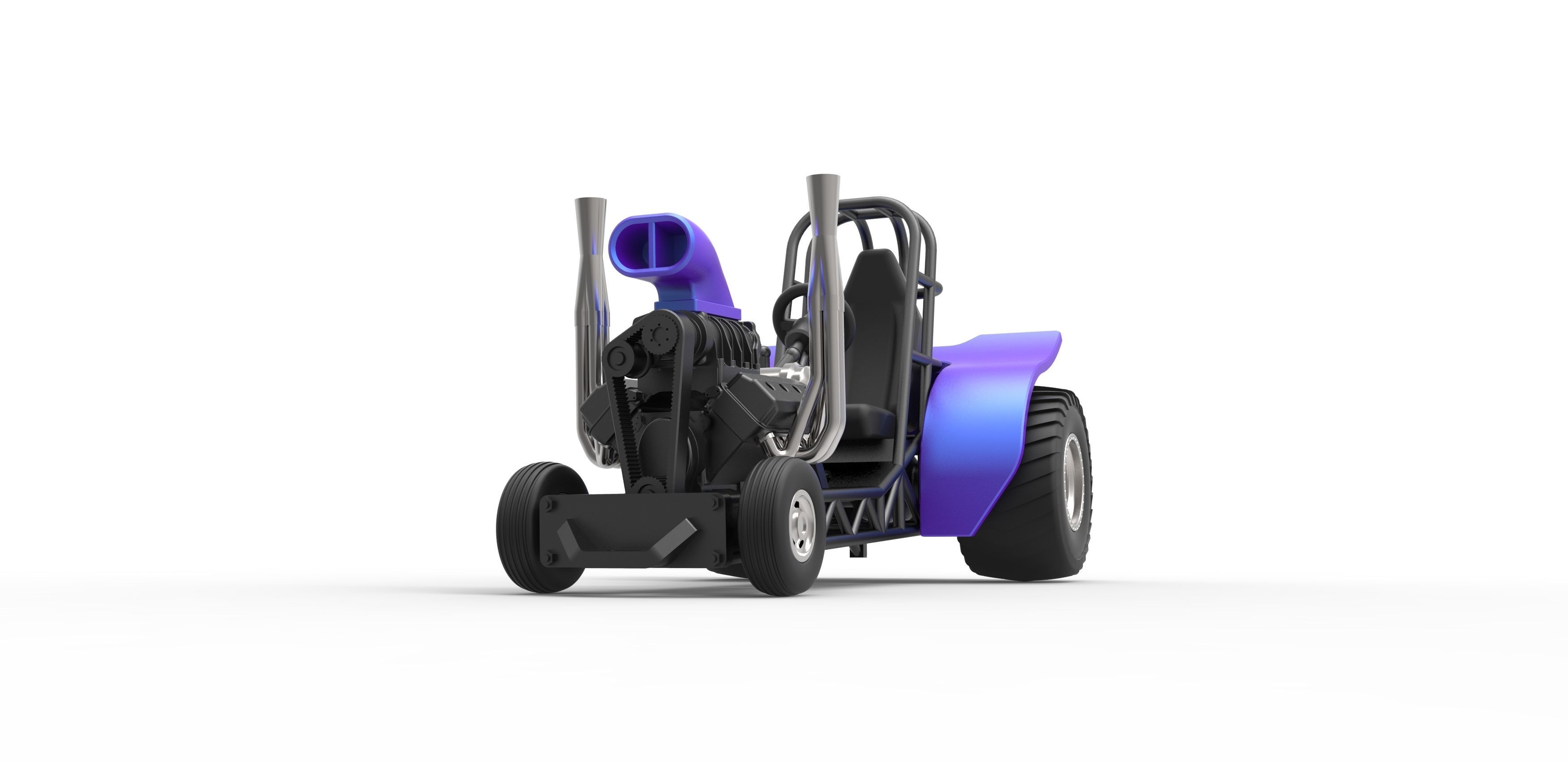 Mini Rod pulling tractor 3 Scale 1 to 25 3D print model_4