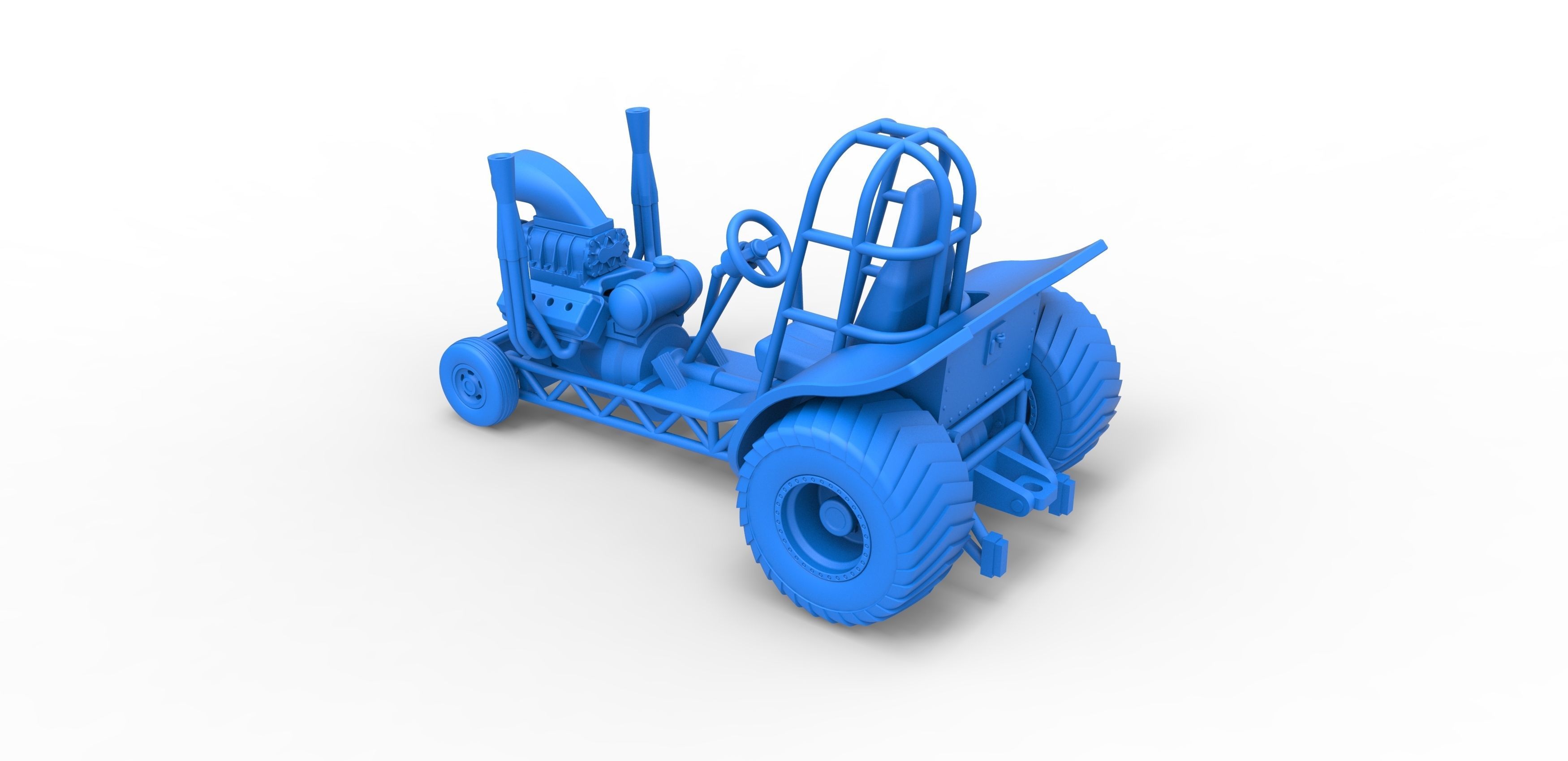 Mini Rod pulling tractor 3 Scale 1 to 25 3D print model_23