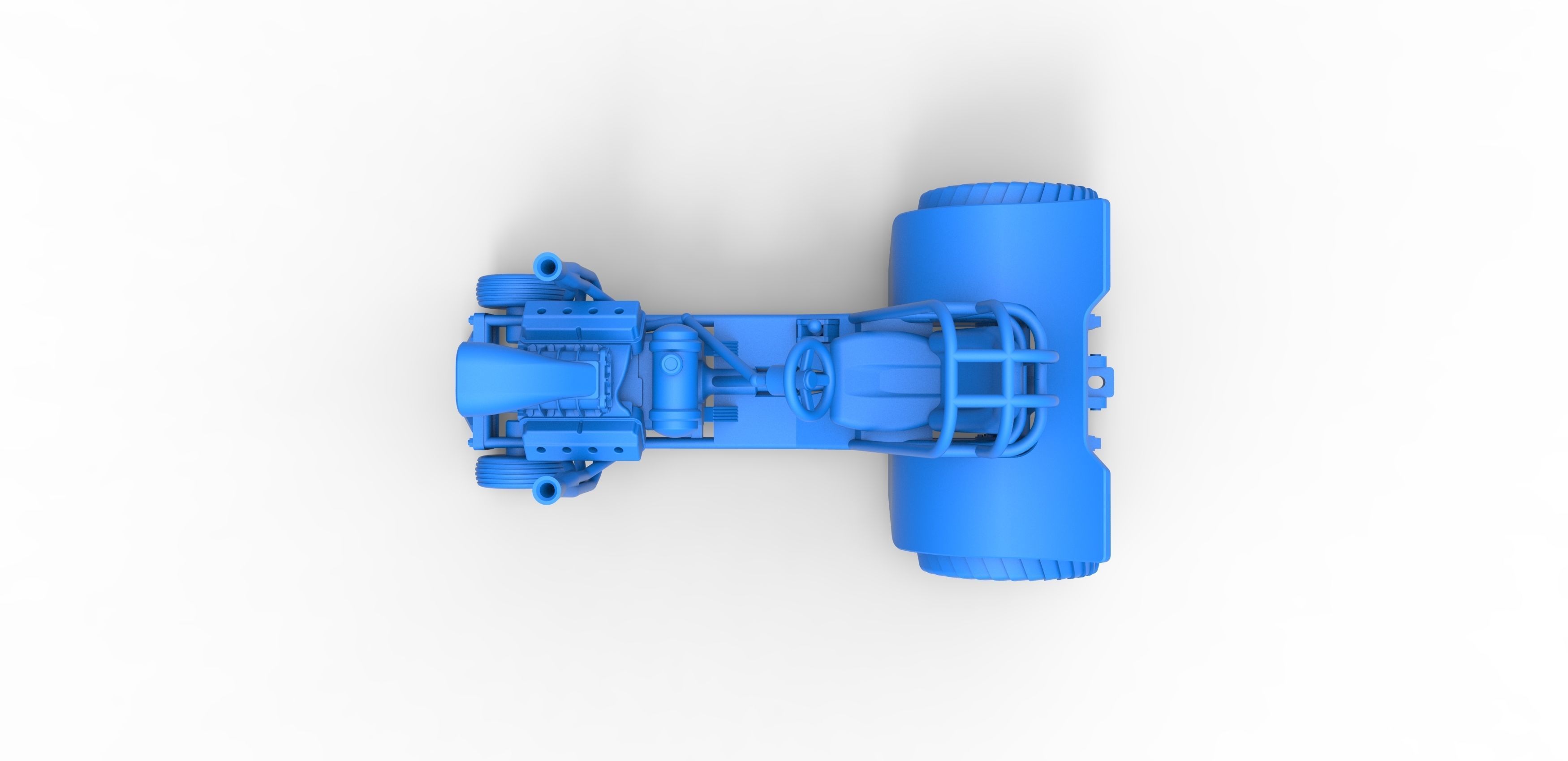 Mini Rod pulling tractor 3 Scale 1 to 25 3D print model_22