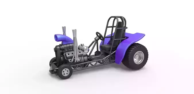 Mini Rod pulling tractor 3 Scale 1 to 25 3D print model