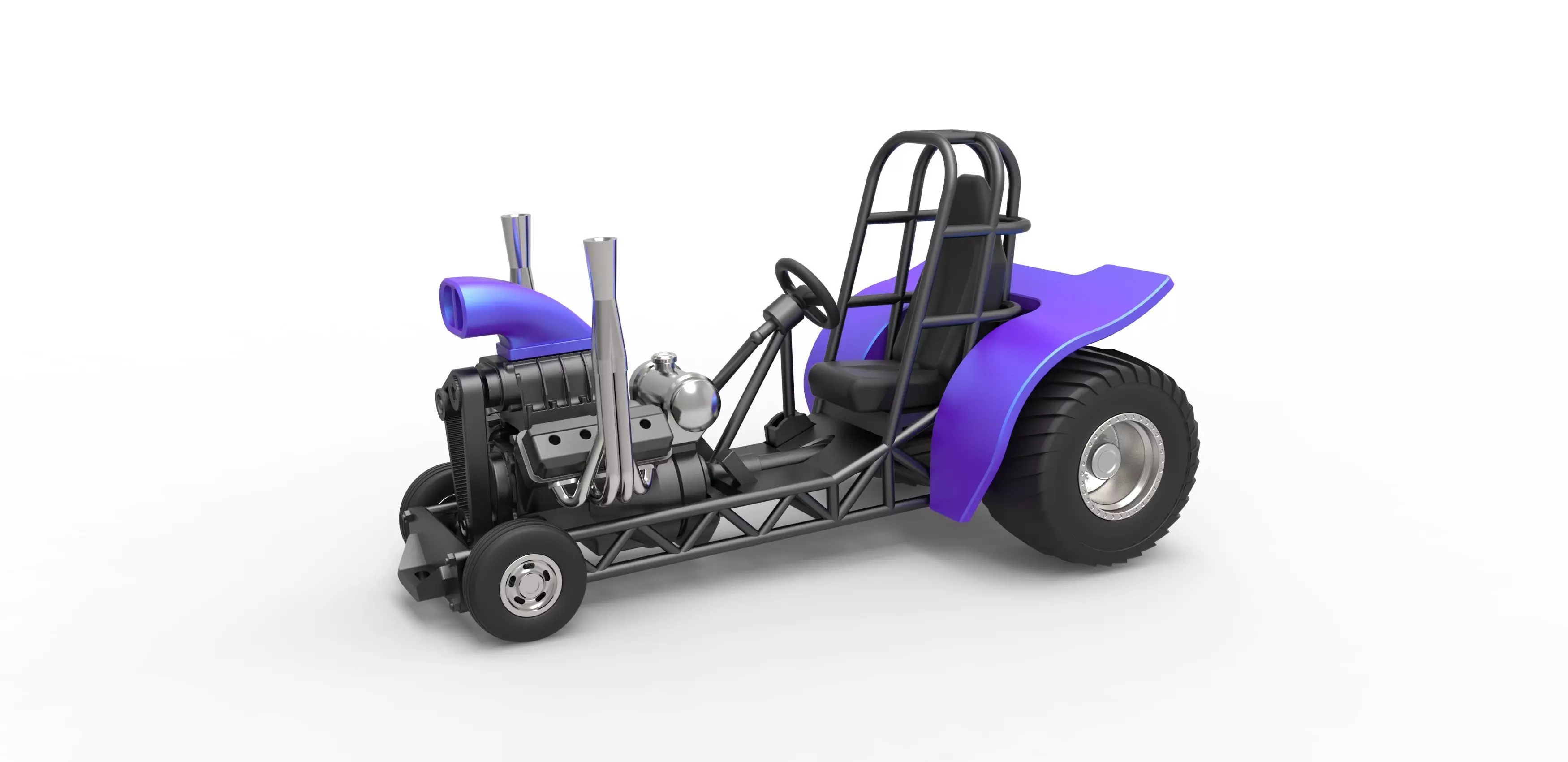 Mini Rod pulling tractor 3 Scale 1 to 25 3D print model_0