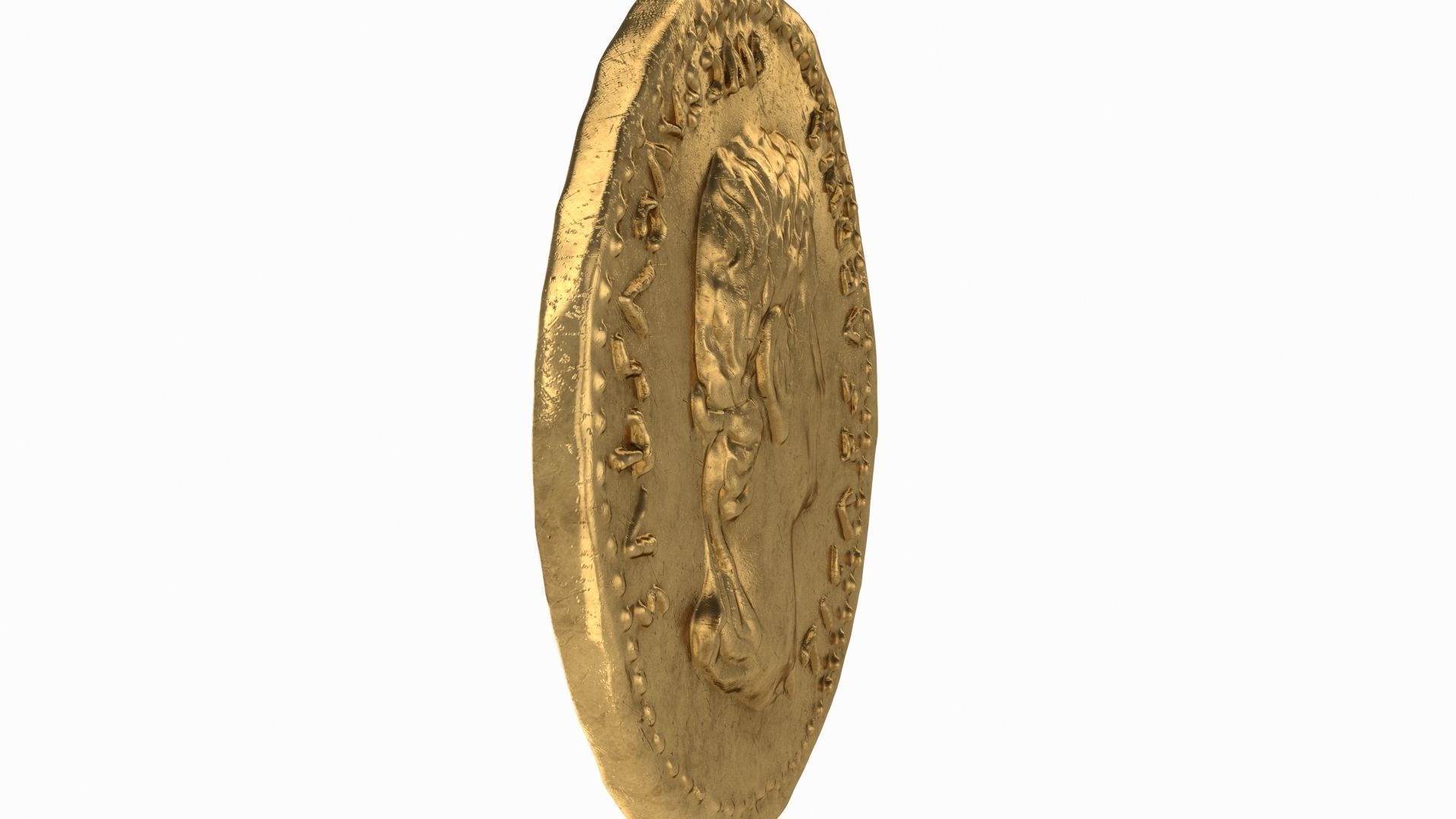 Old Golden Roman coins 3D model_8